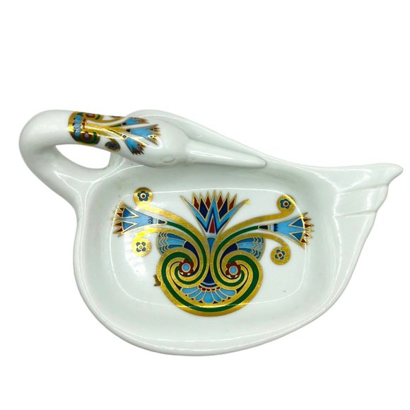 Treasures Of The Pharaohs Vintage Swan Design Trinket Tray by Elizabeth Arden - Picture 1 of 9